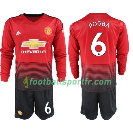 Tenue Manchester United POGBA 6 Enfant Domicile 2018-2019 Maillot de Foot ML